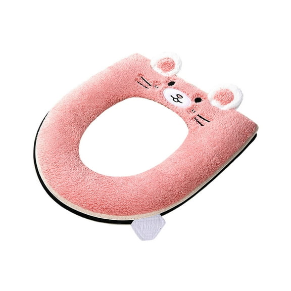 Toilet Seat Cushion | Fluffy, Thickened Polyester Cover | Zipper, Waterproof, Washable | Soft, Warm, Breathable | Fits Standard 42x38cm | All Season, Durable, Reusable