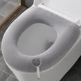 thumbnail image 1 of Heated Toilet Seat Cushion, Polyester Bathroom Toilet Pad with Handle for Easy Installation & Removal, Washable Travel Toilet Lid Cover, 1 of 9