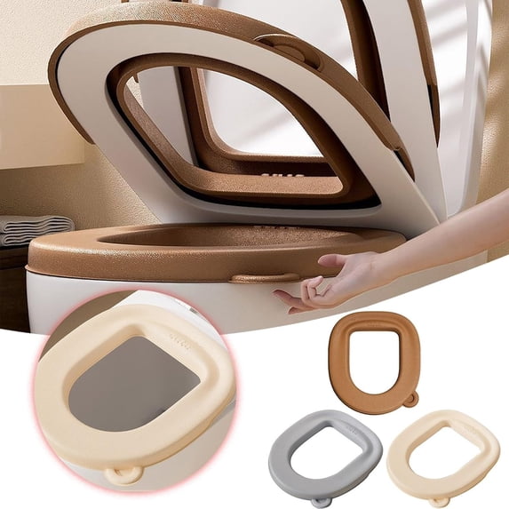 Toilet Seat Cushion Pad, Soft EVA Foam 1.2 Inch Thick, Waterproof Hygienic Easy Peel-and-Stick , Fits Most Standard Seats for Year-Round Comfort