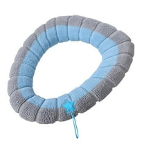 Toilet Seat Cushion Portable Stitched Color Knitted Toilet Mat Thickened Washable Seat Cover for Universal Bathroom, 14.2x17.3in