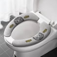 thumbnail image 1 of Toilet Seat Cushion, Soft Adhesive Toilet Seat Cover, 14.56X5.51 Inch Hygienic Washable Fabric Pad for Comfortable Bathroom Experience, Gray, 1 of 1