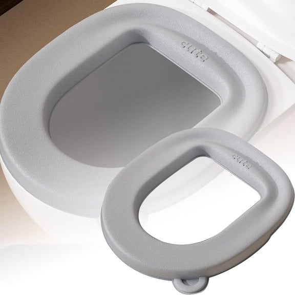 Toilet Seat Cushion (Soft Cushioned Foam) - Easy Clean Soft Padded Bathroom Attachment - Elongated, Standard Seats - Comfort for Handicap Adults