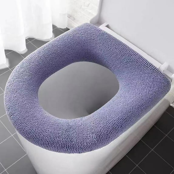 Toilet Seat Cushion, Thickened Knitted Cover for Winter Warmth, Washable and Universal Fit, Snap Ring Installation and Comfortable Design