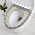 thumbnail image 1 of Toilet Seat Cushion, Thickened Knitted Toilet Cover with Elastic Ring, Washable Soft Toilet Seat Cover for Home, 16.5x14.6 Inch, 1 of 3
