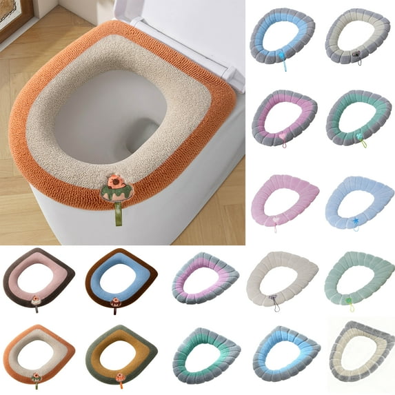 Toilet Seat Cushion for Adults, Household Toilet Seat Cushion Universal Use Knitted Toilet Seat Cover Season Washable Toilet Seat Cushion