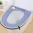 thumbnail image 1 of Toilet Seat Cushion with Handle Fully Covered 18.5x15.75 Inches, Detachable Washable Toilet Cover for All Seasons, Zippered Design, 1 of 6