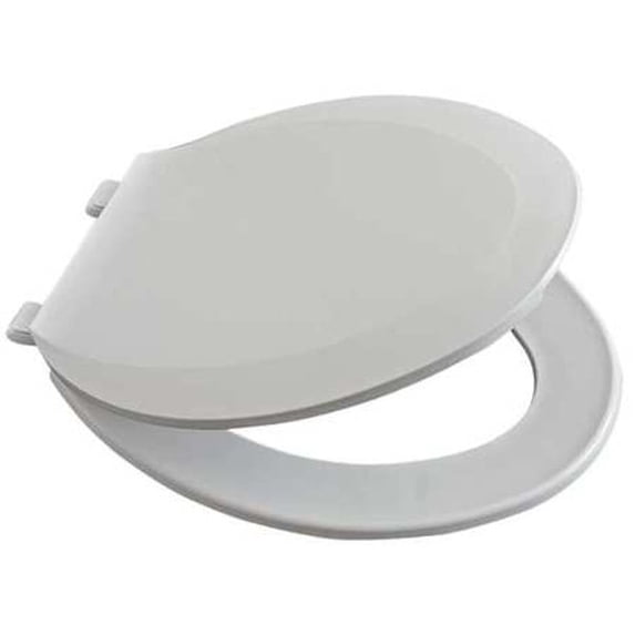 Toilet Seat, Elongated,18-7/8" Closed Front,with Cover White,Pkg of 8