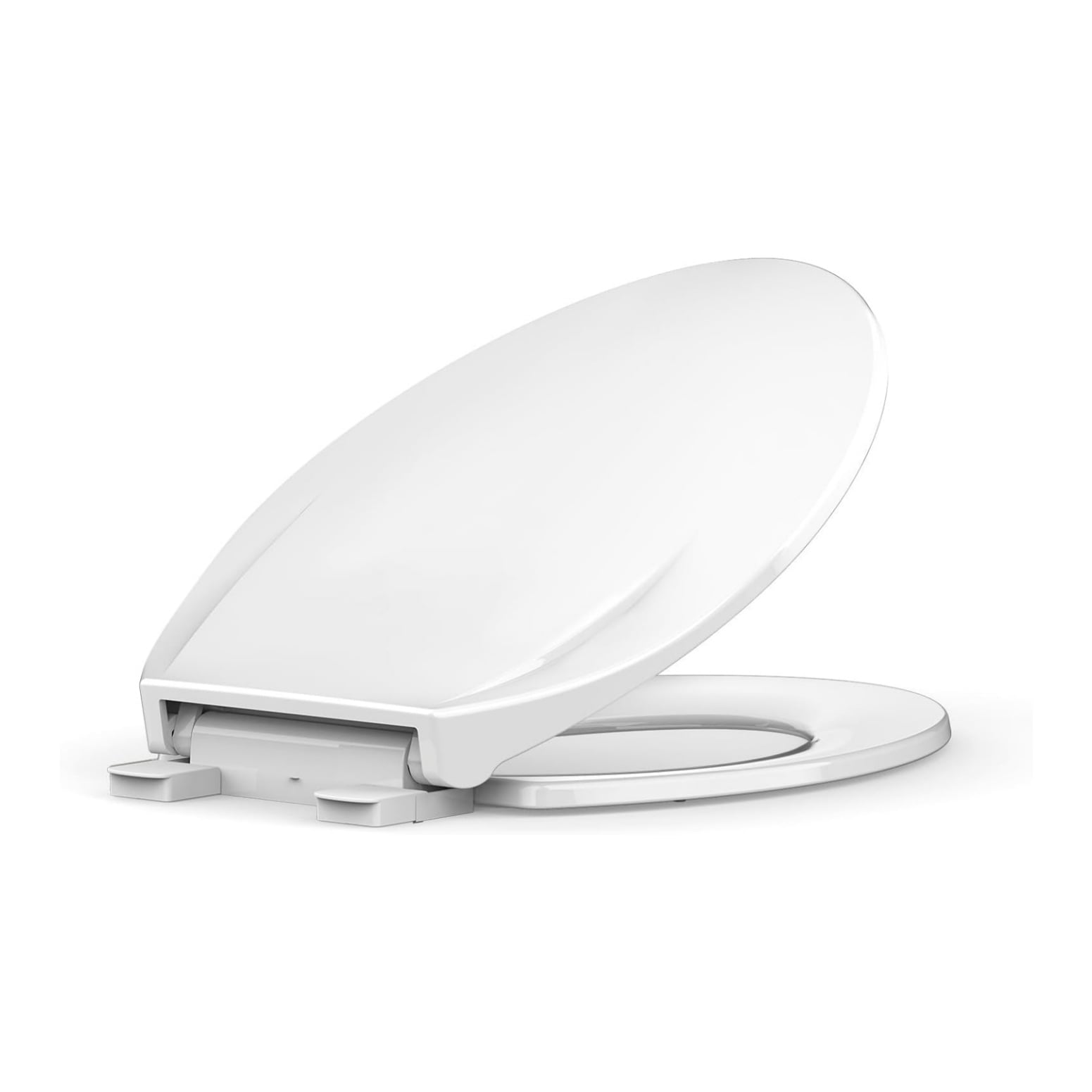 Toilet Seat, Elongated Toilet Seat with Quick-Release And Quick-Attach, Plastic Toilet Seat with Soft Close, Never Loosen, Easy Install and clean - White