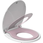 Toilet Seat, Elongated Toilet Seat with Toddler Seat Built in, Potty Training Toilet Seat Round Fits Both Adult and Child, with Slow Close and Magnets