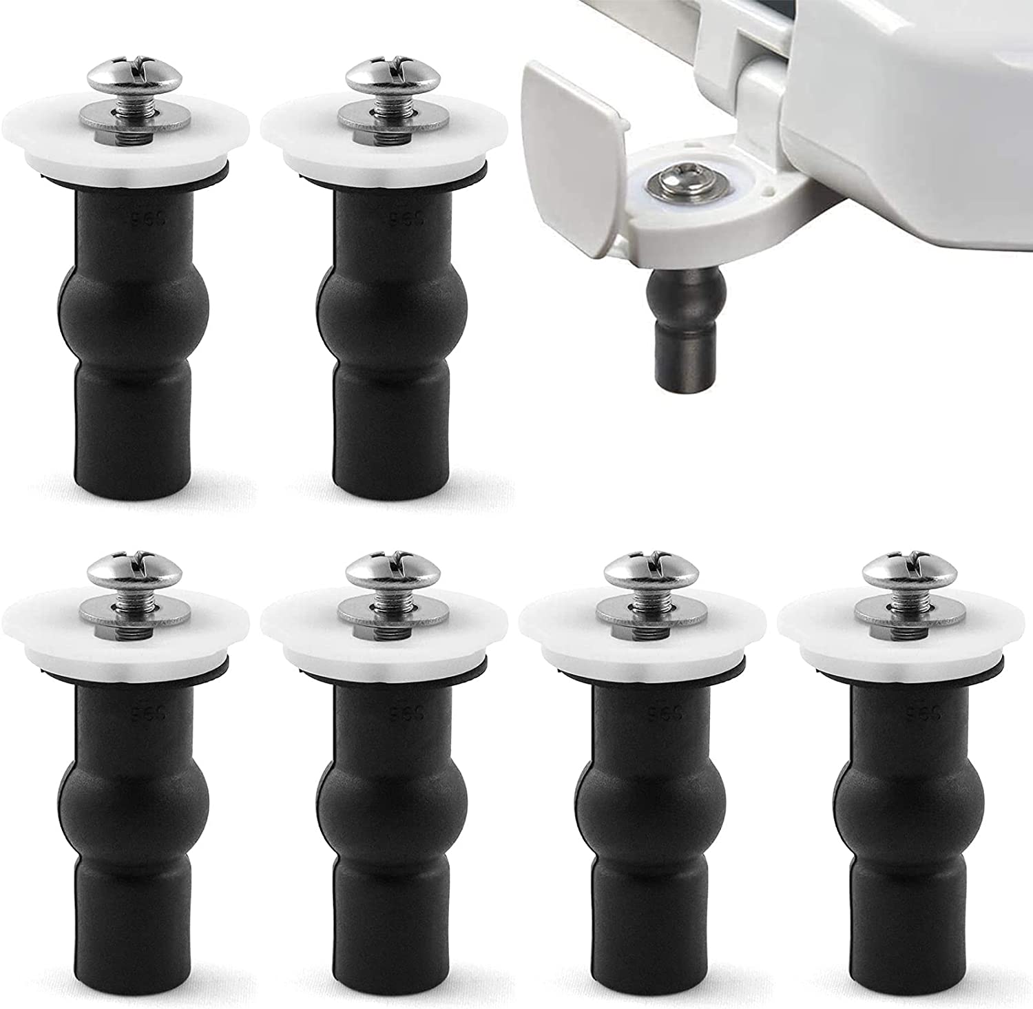 Toilet Seat Fixed Screw 6 Piece Universal Toilet Screw Plastic Toilet