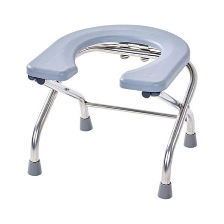 Toilet Seat Foldable for Bathroom Multifunctional Comfortable Frosted Seat to Wash Shower Chair Portable Anti Slip Commode Stool Gray 33cm High