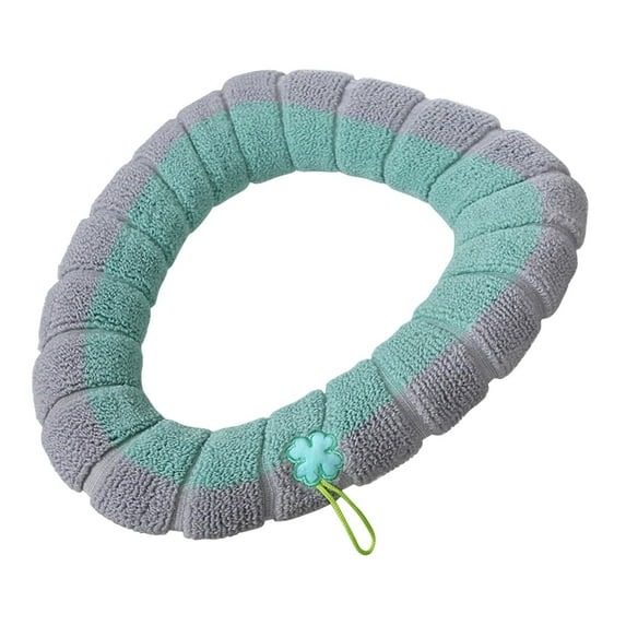 Toilet Seat Full Cover Pads, Bathroom Toilet Seat Cushion, Stretchable Thicker Warmer, Toilet Lid Cover, with Hanging Loop, Toilet Lid Cover, Hanging Loop, Easy to Use Clean, Universal, Green, Clover