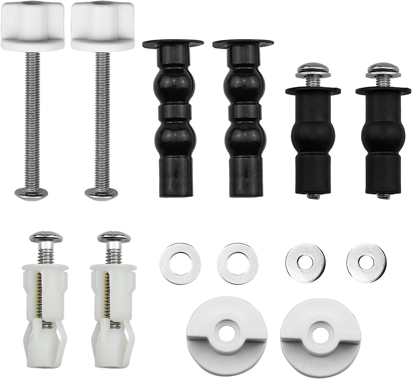 Toilet Seat Hinge Fixings 3 Pairs Toilet Lid Screws, Fixing Set with