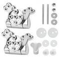 thumbnail image 1 of Toilet Seat Hinges Replacement Parts,Toilet Lid Hinges with Soft-Close Mechanism,Toilet Lid Hinges for All Toilet Seats,1 set toilet accessories,Silver, 1 of 7