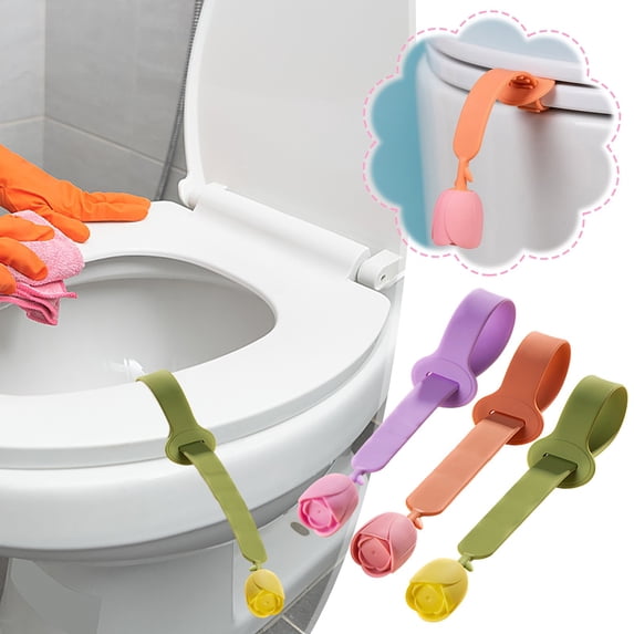Toilet Seat Lifter | Hygienic Lid Flipper | Adjustable Folding Handle | Soft PVC & Reinforced PC | Non-Slip Multi-Buckle Design | Easy Clean | 27.5x4x2.5cm | 1 Pack