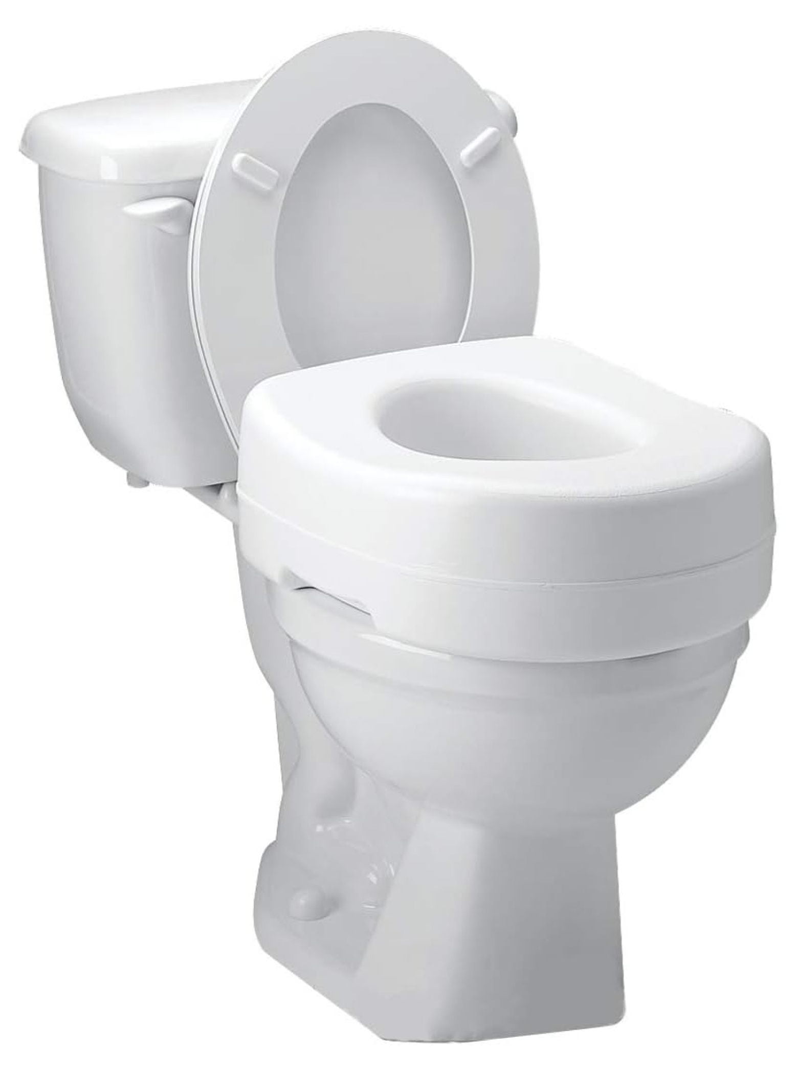 Toilet Seat Riser - Adds 5.5 Inch of Toilet Height - Raised Toilet Seat ...
