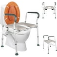 Toilet Seat Risers for Seniors, Raised Toilet Seat with Frame, Padded