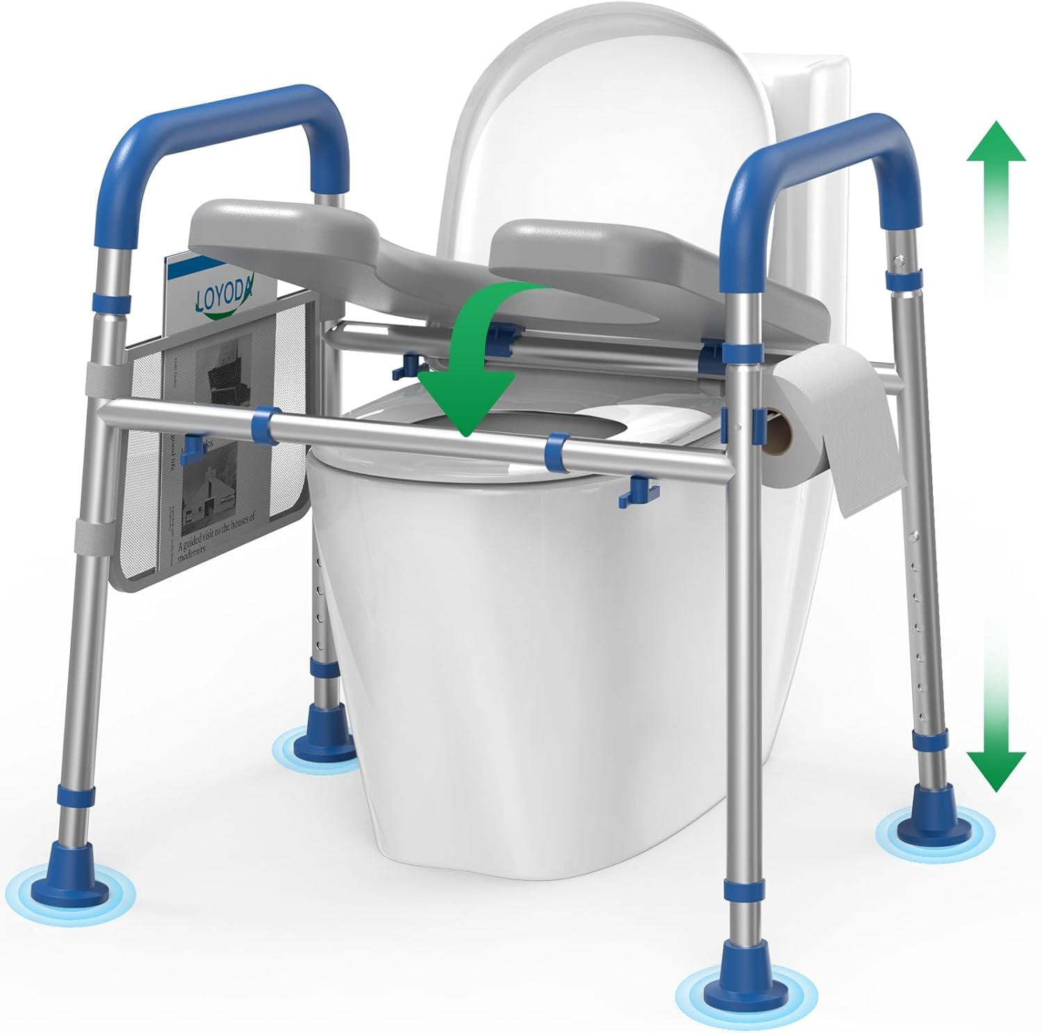 Toilet Seat Risers for Seniors, Removable Padded Raised Toilet Seat ...