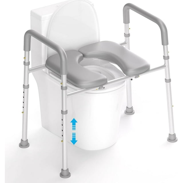 Toilet Seat Risers for Seniors，Adjustable Height Raised Toilet Seat