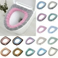 thumbnail image 1 of Toilet Seat Round, Toilet Seat Cushion Winter Thickened Toilet Cover Knitted Toilet Seat Cushion Washable Household Toilet Cover Under $10, 1 of 9