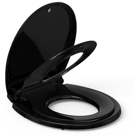 Toilet Seat,Round Toilet Seat with Built-In Potty Training Seat, Slow Close and Magnets,for Adult and Child