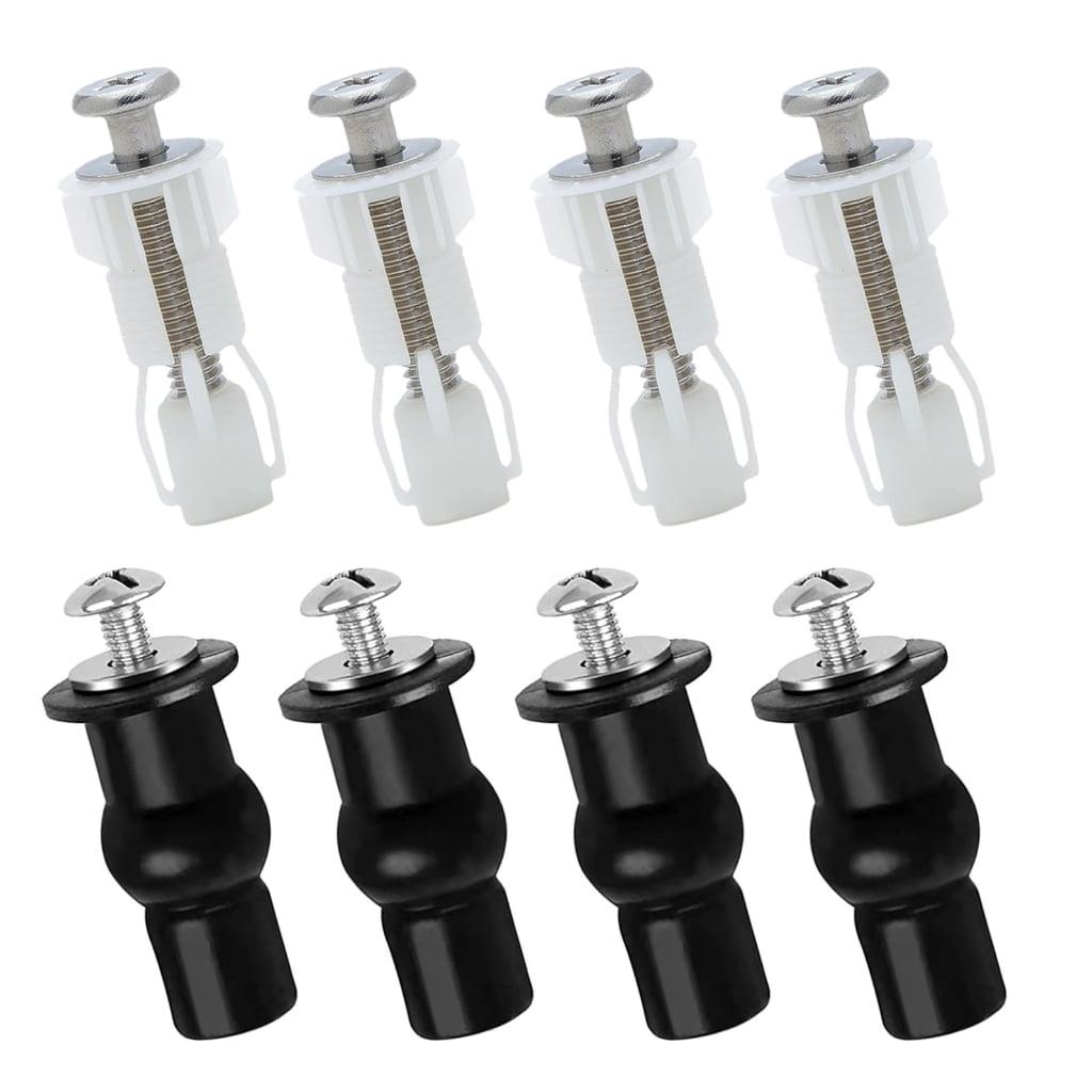 2-Piece Toilet Seat Screw Replacement Kit, Durable PP & Resin Hinge Bolts, Rustproof Hardware For Most Toilets (White)