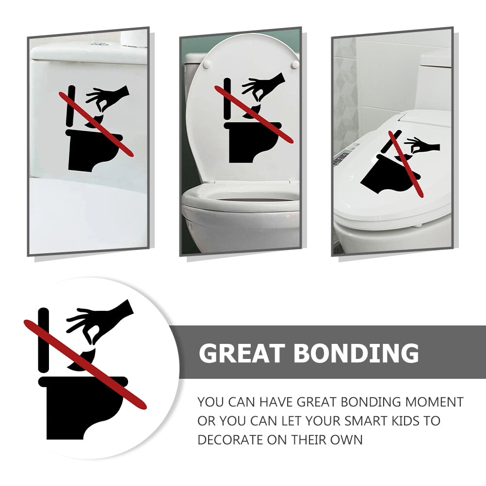 Toilet Seat Sign Cling 2 Sheets Toilet Lid Sign Cling Removable