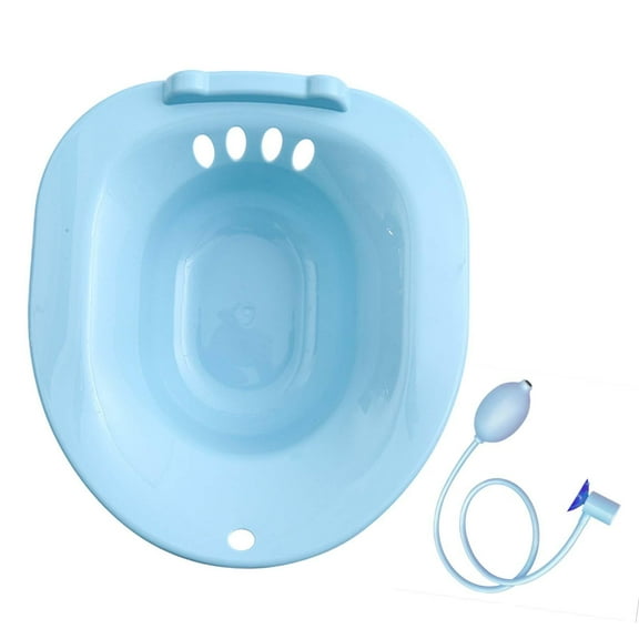 Toilet Seat Sink Woman Sits Bath Deep Bowl over The Toilet with Flusher Hip