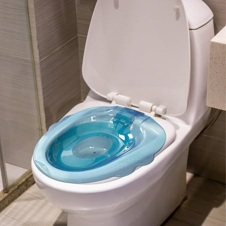 Toilet Seat Sitz Bath Women Bidet Hip Bath Set with Flusher PP Materials High Temperature Resistance Versatile Universal for Daily Cleansing Blue