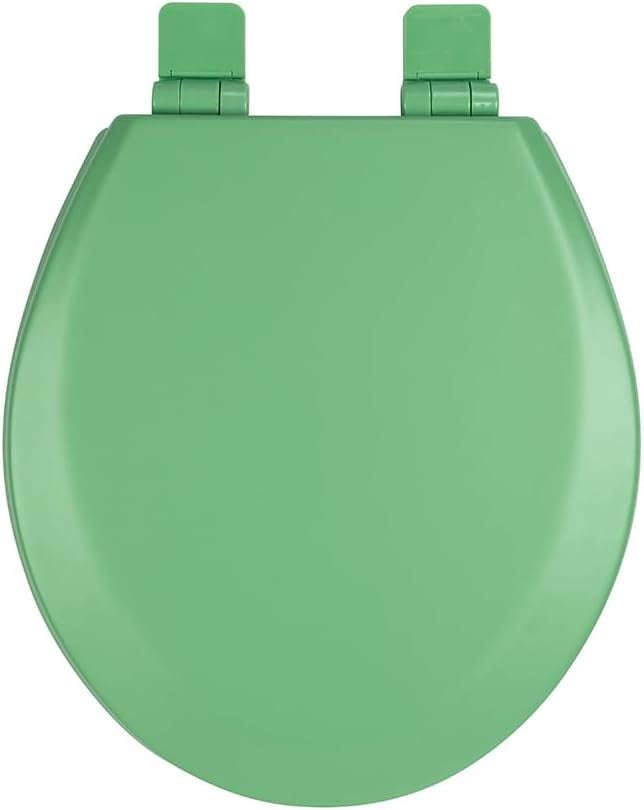 Toilet Seat, Slow Close, Soft Touch, Ultra-Smooth Matte Finish (No Orange-Peel Texture), Premium Moulded Wood, Quick Release,  (Green, Round)
