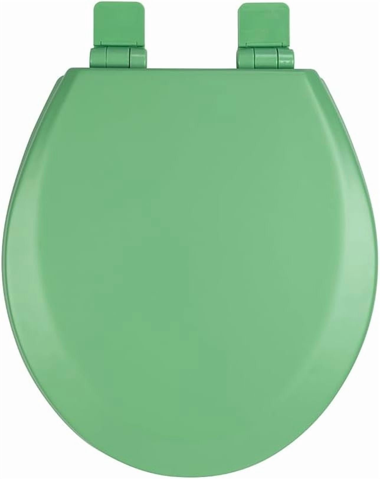 Toilet Seat, Slow Close, Soft Touch, Ultra-Smooth Matte Finish (No Orange-Peel Texture), Premium Moulded Wood, Quick Release,  (Green, Round)