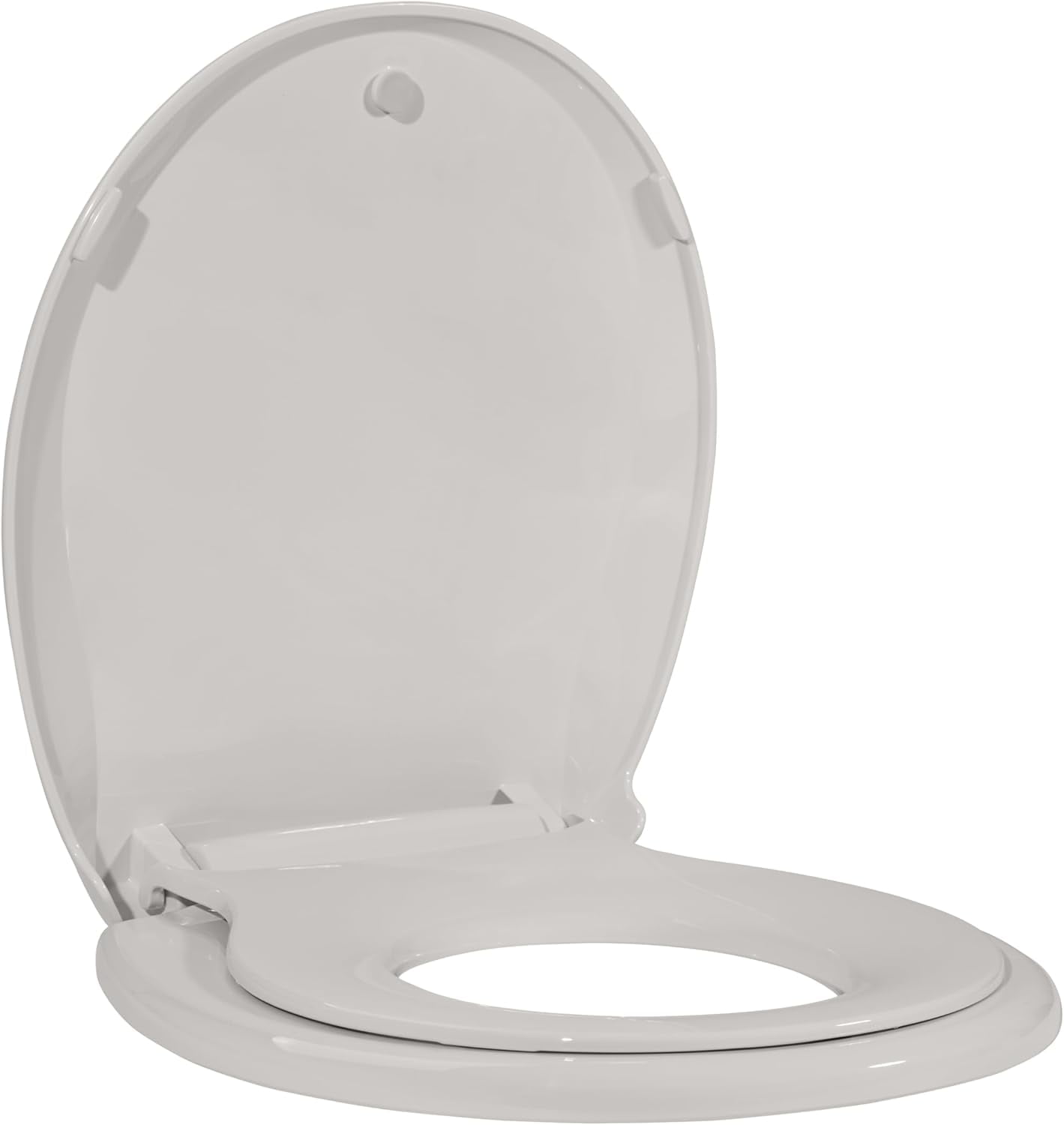 Toilet Seat With Toddler Seat Built In, Round Toilet Seat for Potty Training, Fits Both Adults and Children, Slow Close and Magnetic Closure - Ideal for Family Bathroom(Round Biscuit)17''