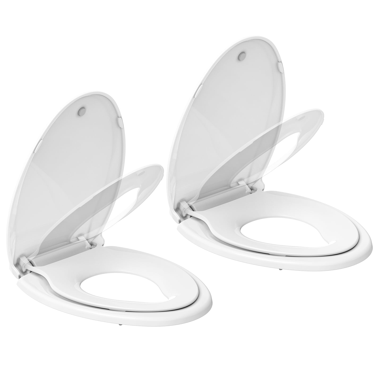 Toilet Seat, Toilet Seat with Toddler Seat Built in, Potty Training Toilet Seat Elongated Fits Both Adult and Child, with Slow Close and Magnets