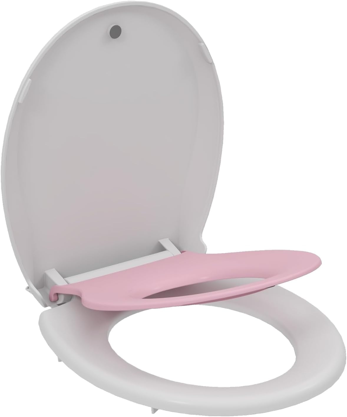 Toilet Seat with Easy Clean & Change Hinges, Quiet-Close Lid, Contoured Seat, Quick-Attach Hardware, White, 17''