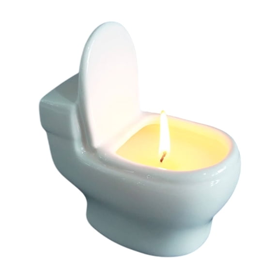 Toilet Shaped Scented Candle, Funny Aromatherapy Candle For Home, Bathroom, Office, Soy Wax Scented Candle, Unique Idea, White Tea Scent, Creates A Pleasant Atmosphere And Adds A Touch Of Humor