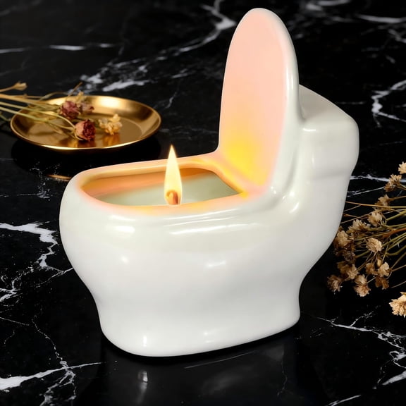 Toilet Shaped Scented Candles,Funny Gag for Women & Men,Jasmine Candle is 6 Ounces, Burns for Over 42 Hours, Candles for White Elephant Party,Birthday Prank