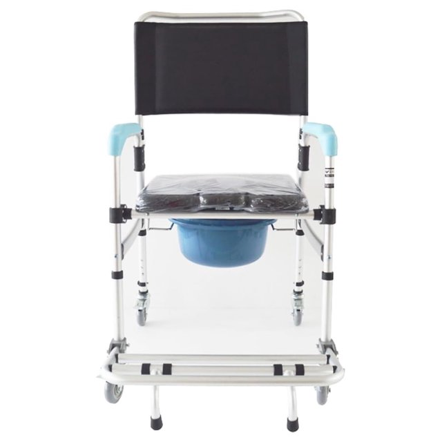 Toilet Shower Commode Wheelchair, Mobile Shower Chair, Folding Shower