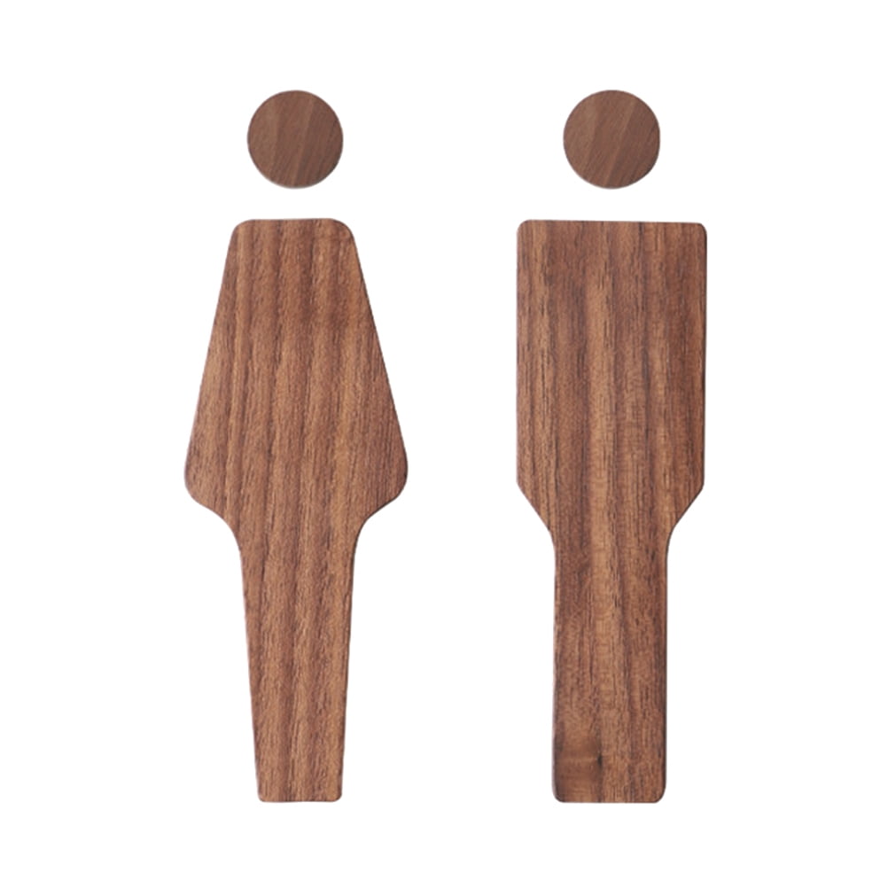 Toilet Sign 2pcs Wooden Toilet Signs Toilet Identification Plates