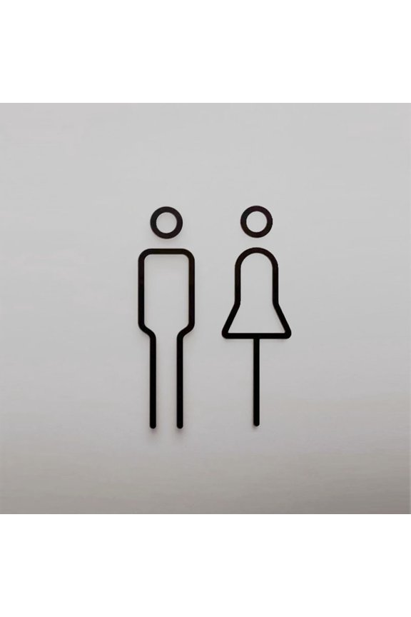 Toilet Sign Plate Wash Room Door Wall Label Sticker Wc Signage Board Acrylic