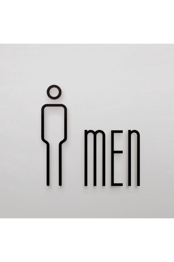Toilet Sign Plate Wash Room Door Wall Label Sticker Wc Signage Board Acrylic