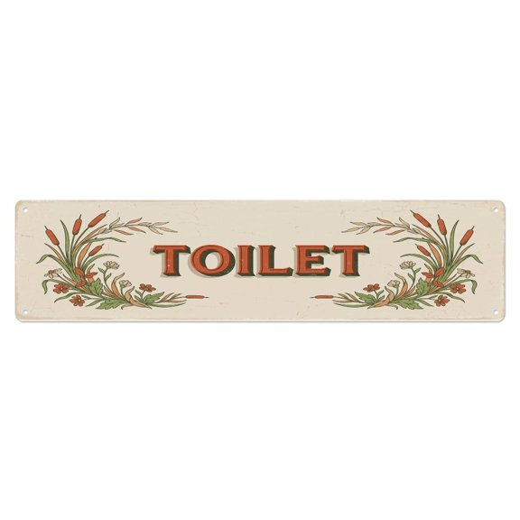 Toilet Signage Rush Vintage (1) Vintage Metal Tin Sign Plaque Wall Decor for Cafe, Club, Garden Metal Poster 4x16Inch