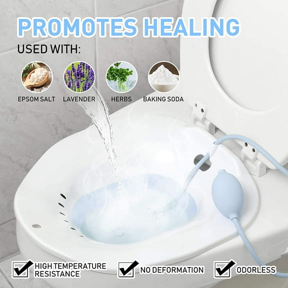 Toilet Sitz Bath Tub for Elderly Hemorrhoids Elongated Toilet, Hip Basin, Bidet Toilet Wash Basin Soaking Basin Bathing