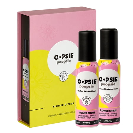 Toilet Spray Flower Citrus Giftable 2 Pack Single Scent 2oz
