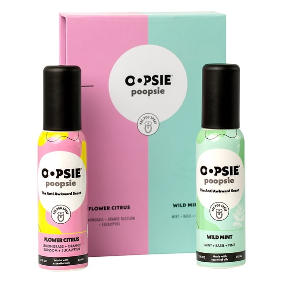 Toilet Spray Flower Citrus and Wild Mint Giftable 2 Pack Assorted Scents 2oz