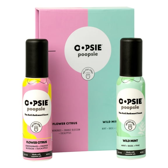 Toilet Spray Flower Citrus and Wild Mint Giftable 2 Pack Assorted Scents 2oz