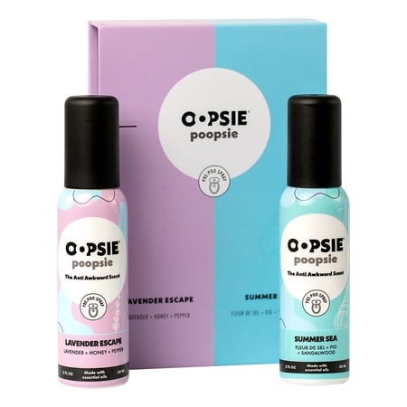 Toilet Spray Lavender Escape and Summer Sea Giftable 2 Pack Assorted Scents 2oz
