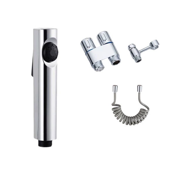 Toilet Sprayer Set Handheld Bidet Spray Kit, Dual Outlet Angle Valve Bathroom Cleaning Nozzle, Adjustable Pressure Toilet Spray Hose Kit For Bathroom Cleaning Use