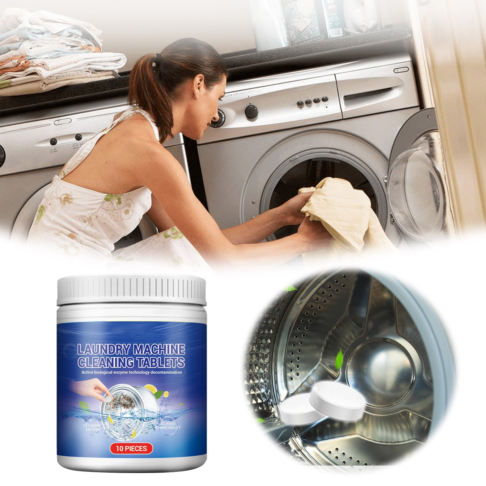 Toilet Stain Remover Washing Machine Cleaning Effervescent Plate Drum