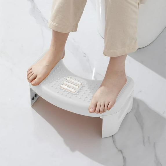 Toilet Stool, 7" Folding Toilet Stool for Adults, Portable Travel Squatting Poop Stool, Bathroom Potty Step Stool, Toilet Assistance Steps, Detachable & Stackable Clearance