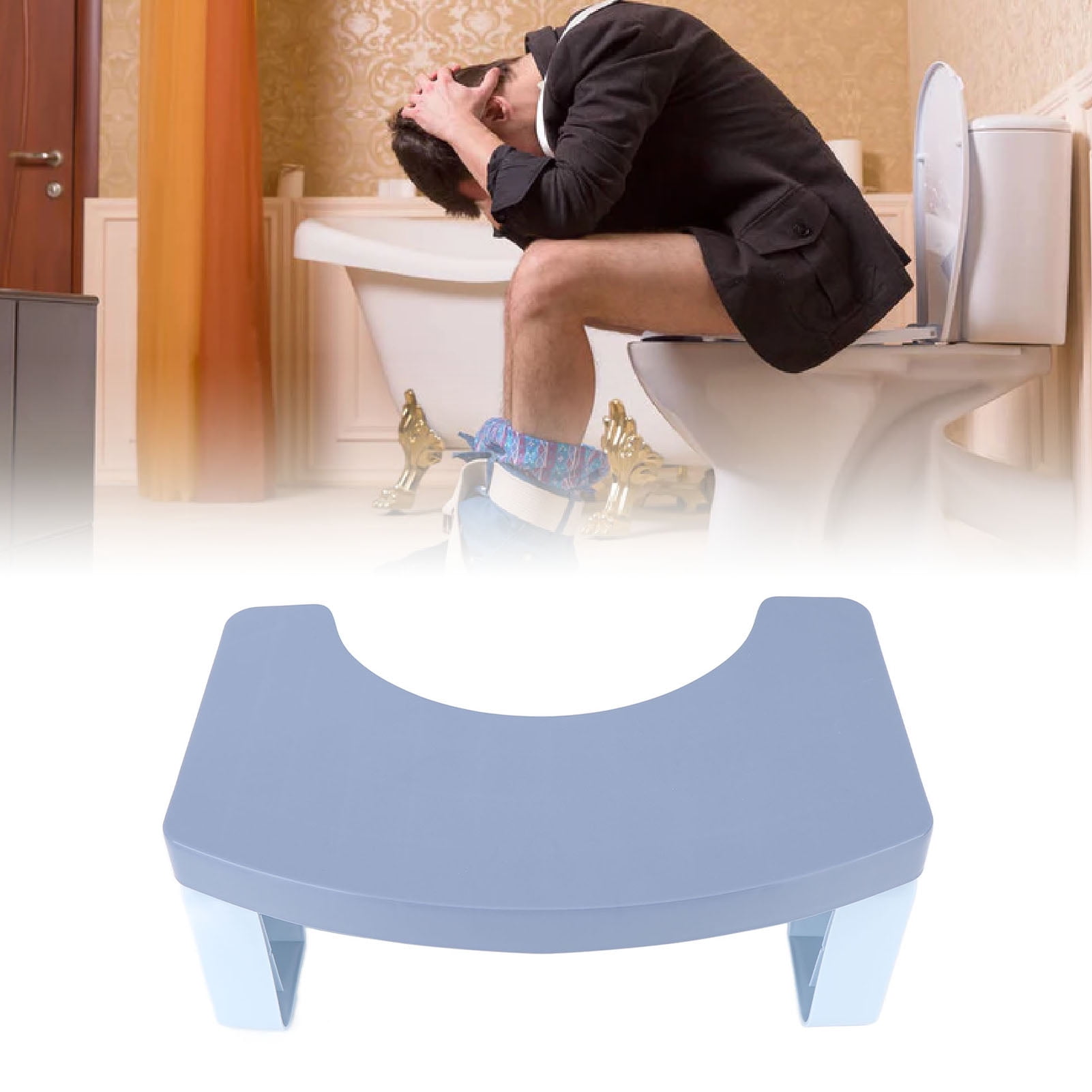 Toilet Stool, 7" Height Foldable Bathroom Poop Stool For Adults, Kids